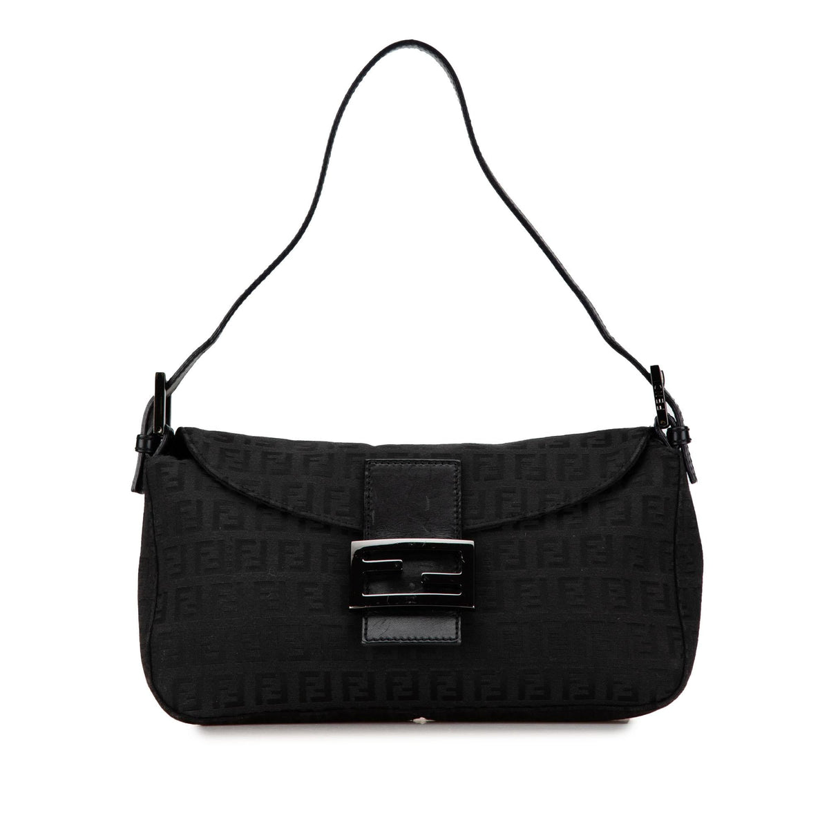 Fendi Zucchino Canvas Double Flap Shoulder Bag (SHG-CGy5Y0) Rovelle Bags
