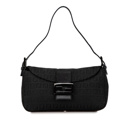 Fendi Zucchino Canvas Double Flap Shoulder Bag (SHG-CGy5Y0) Rovelle Bags