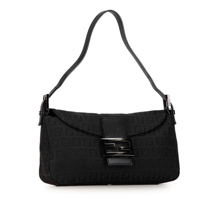 Fendi Zucchino Canvas Double Flap Shoulder Bag (SHG-CGy5Y0) Rovelle Bags
