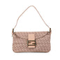 Fendi Zucchino Canvas Double Flap Shoulder Bag (SHG-W6URSq) Rovelle Bags
