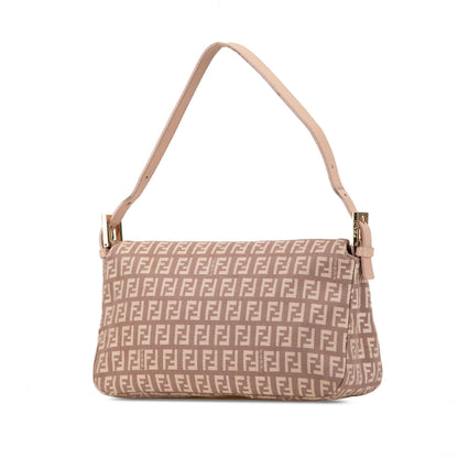 Fendi Zucchino Canvas Double Flap Shoulder Bag (SHG-W6URSq) Rovelle Bags