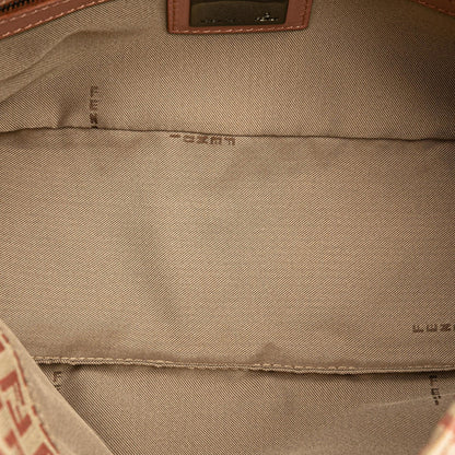 Fendi Zucchino Canvas Double Flap Shoulder Bag (SHG-LWyCwh) Rovelle Bags