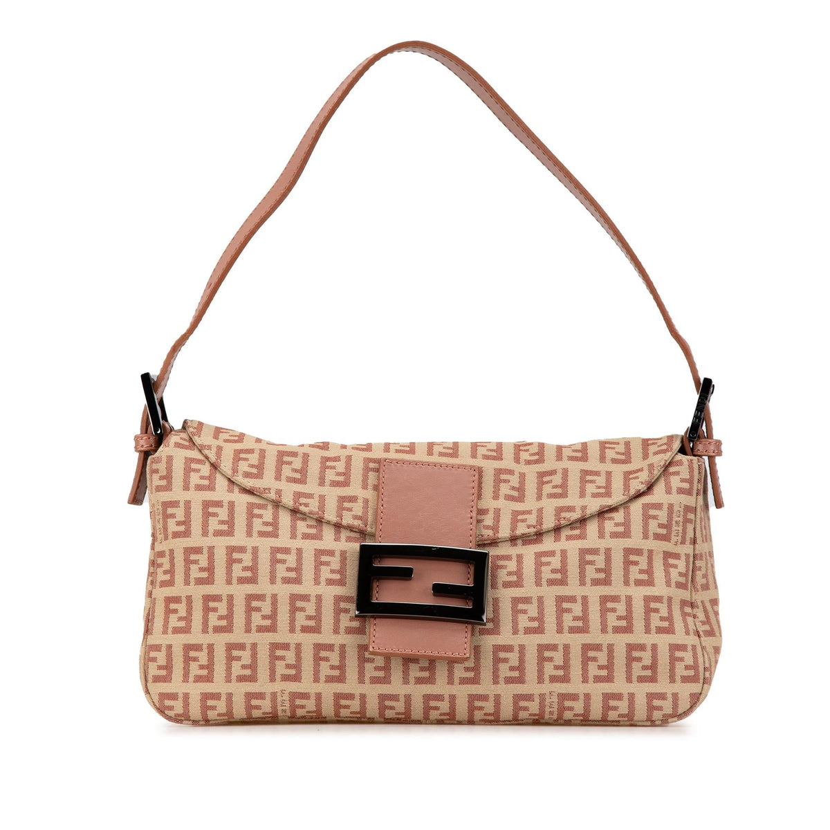 Fendi Zucchino Canvas Double Flap Shoulder Bag (SHG-LWyCwh) Rovelle Bags