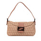 Fendi Zucchino Canvas Double Flap Shoulder Bag (SHG-LWyCwh) Rovelle Bags