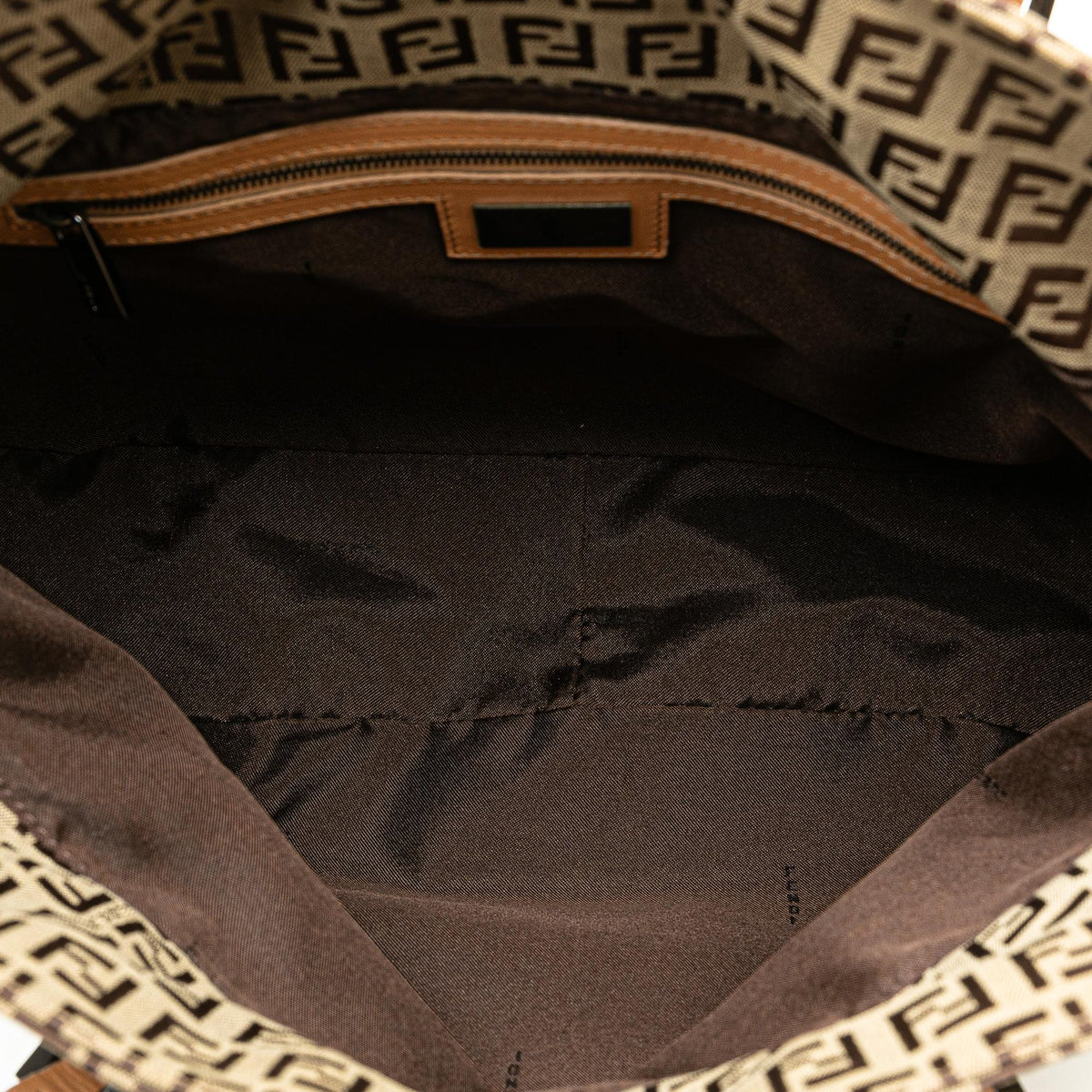 Fendi Zucchino Canvas Double Flap Tote Rovelle Bags