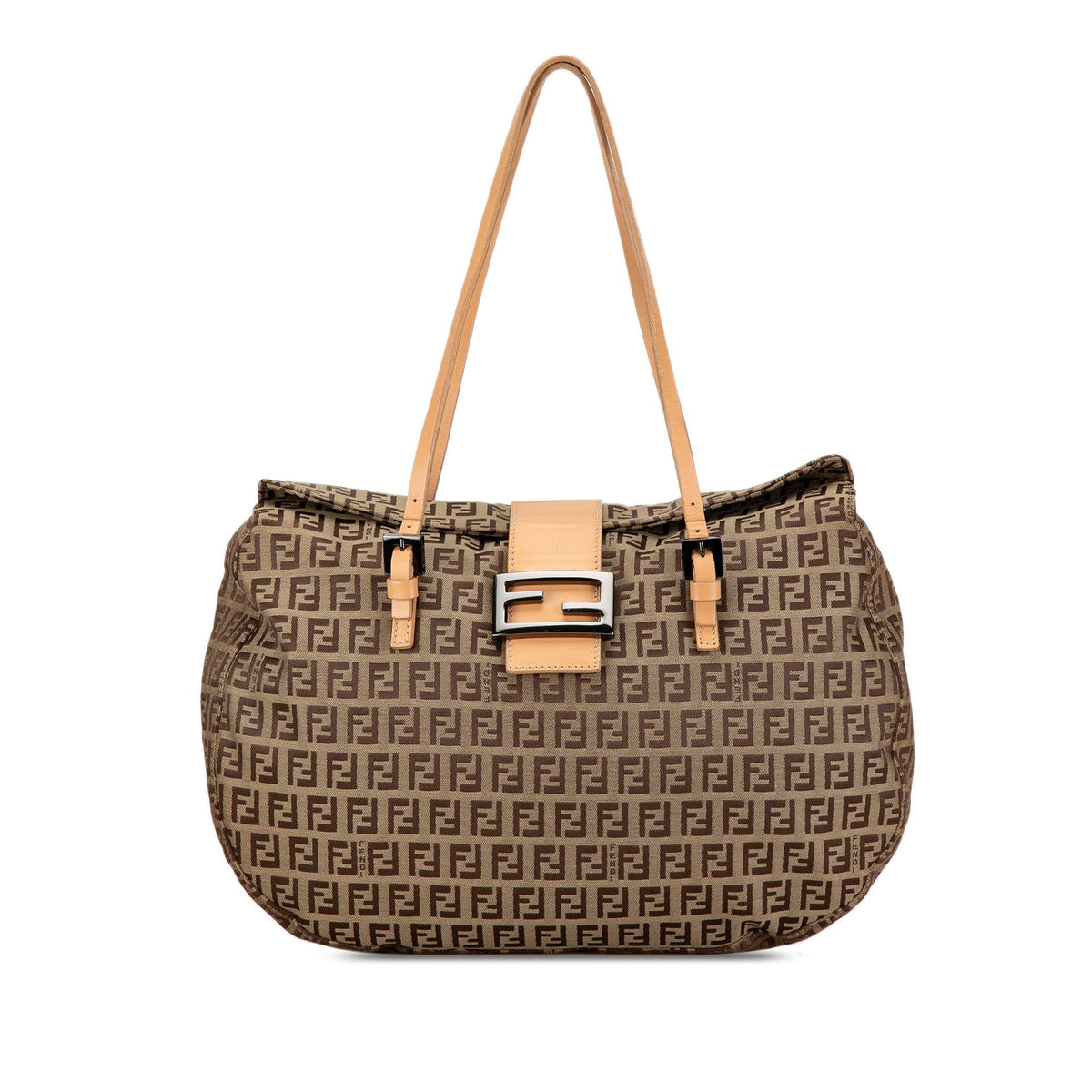 Fendi Zucchino Canvas Double Flap Tote Rovelle Bags