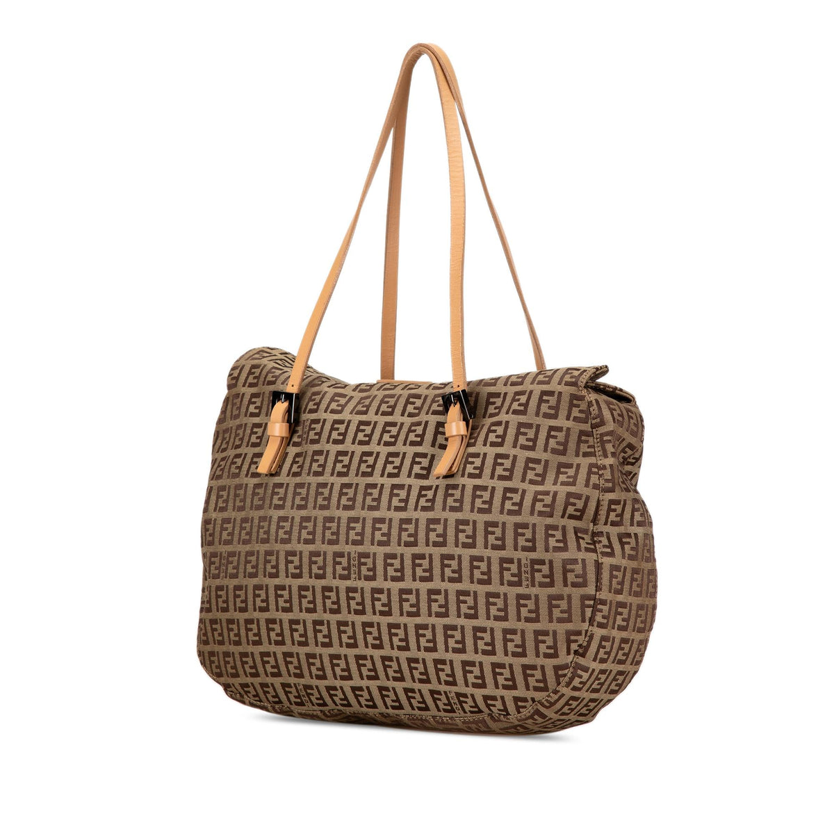 Fendi Zucchino Canvas Double Flap Tote Rovelle Bags