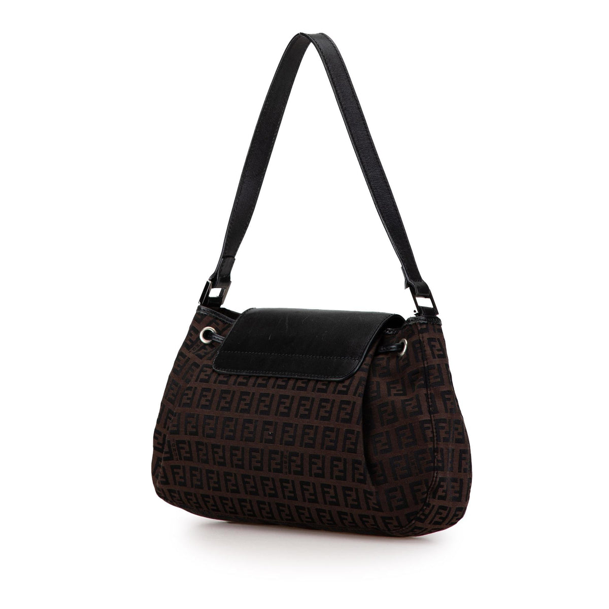 Fendi Zucchino Canvas Flap Shoulder Bag (SHG-lKn300) Rovelle Bags