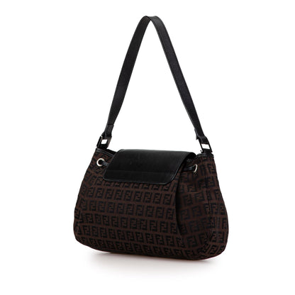 Fendi Zucchino Canvas Flap Shoulder Bag (SHG-lKn300) Rovelle Bags