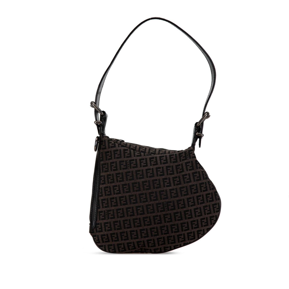 Fendi Zucchino Canvas Oyster Shoulder Bag (SHG-MyLE1w) Rovelle Bags