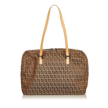 Fendi Zucchino Canvas Shoulder Bag (SHG-25645) Rovelle Bags