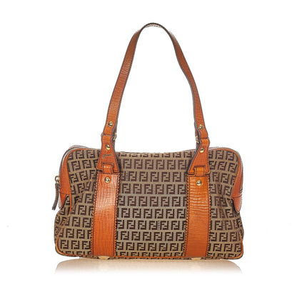 Fendi Zucchino Canvas Shoulder Bag (SHG-26037) Rovelle Bags