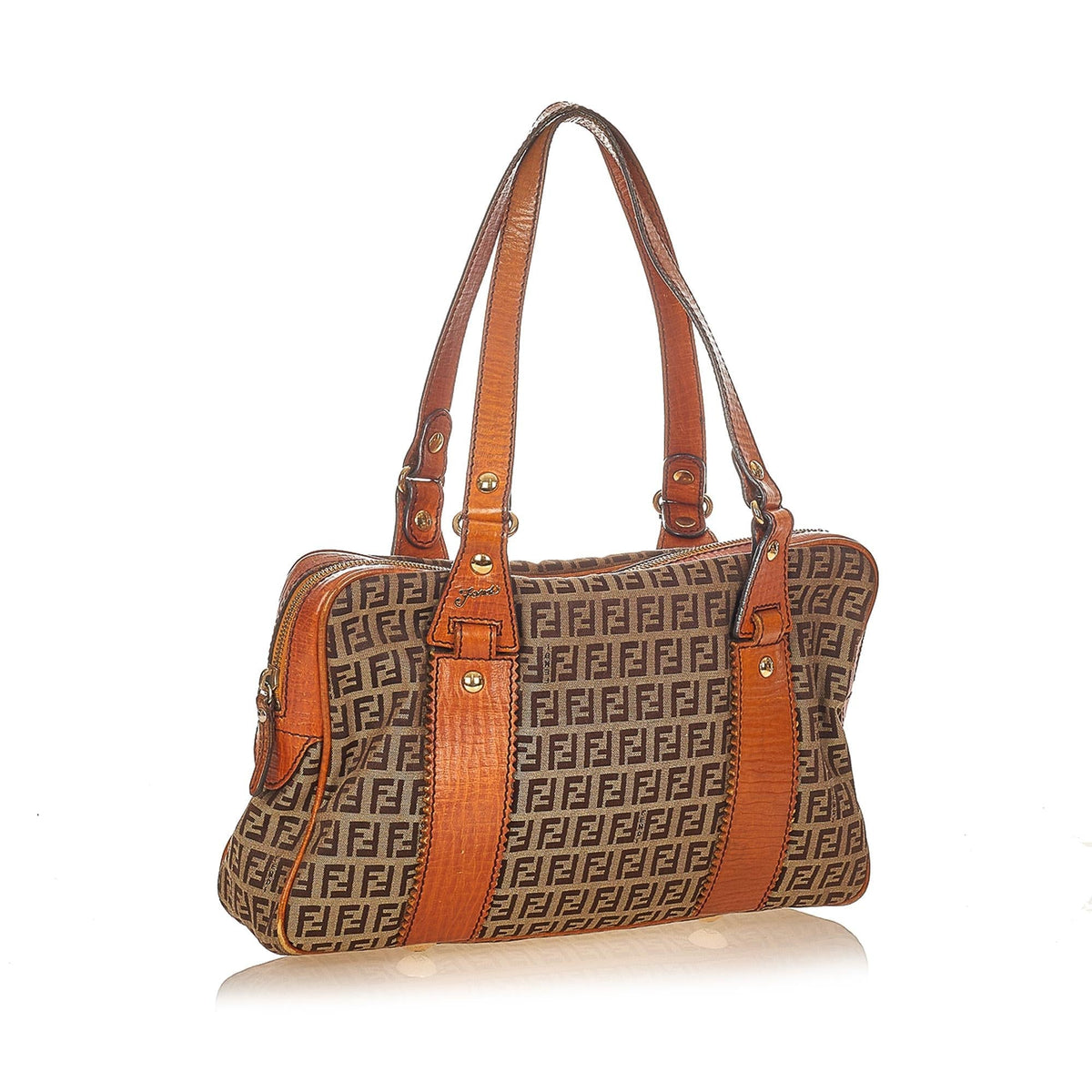Fendi Zucchino Canvas Shoulder Bag (SHG-26037) Rovelle Bags