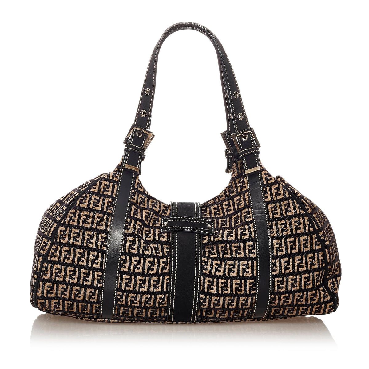 Fendi Zucchino Canvas Shoulder Bag (SHG-27820) Rovelle Bags