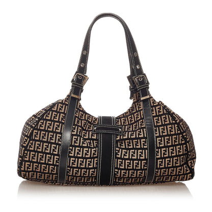 Fendi Zucchino Canvas Shoulder Bag (SHG-27820) Rovelle Bags