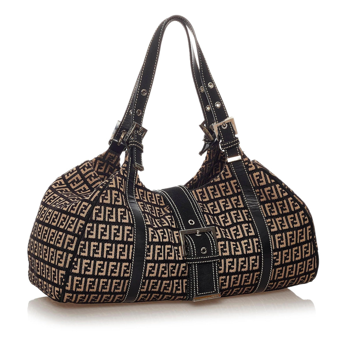 Fendi Zucchino Canvas Shoulder Bag (SHG-27820) Rovelle Bags