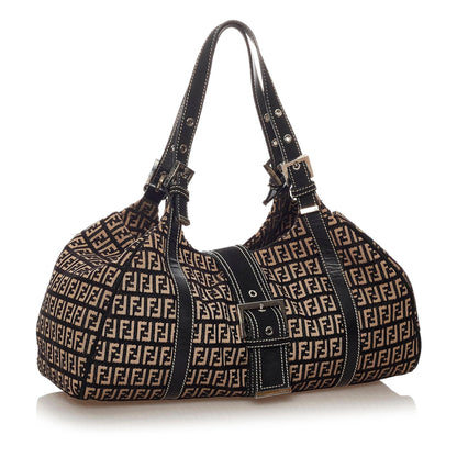 Fendi Zucchino Canvas Shoulder Bag (SHG-27820) Rovelle Bags