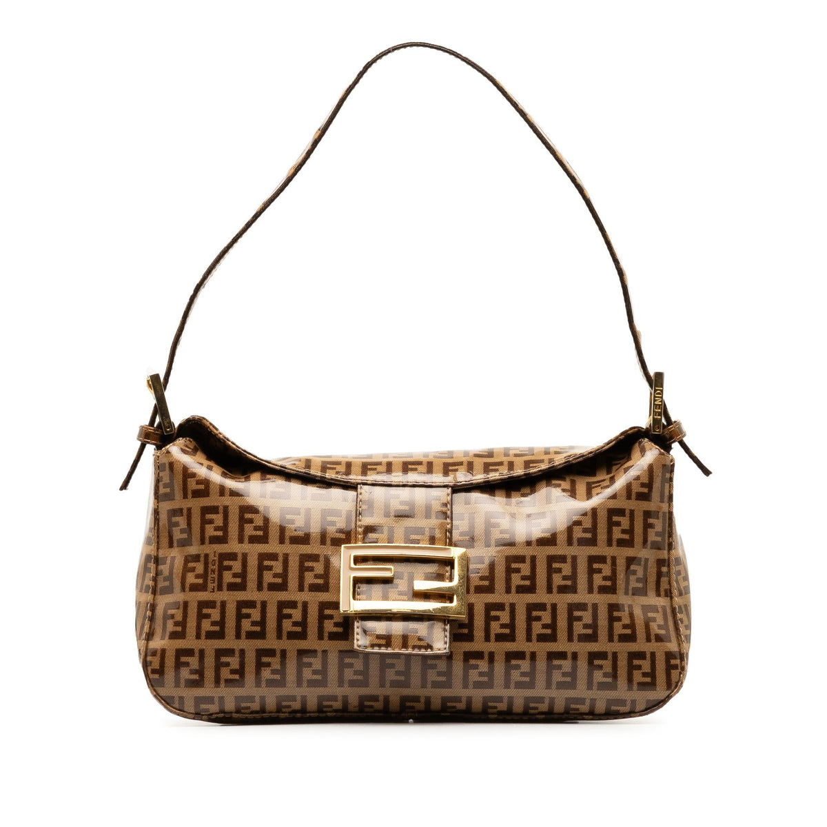Fendi Zucchino Crystal Double Flap Shoulder Bag (SHG-wzAbEZ) Rovelle Bags