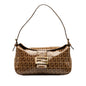 Fendi Zucchino Crystal Double Flap Shoulder Bag (SHG-wzAbEZ) Rovelle Bags