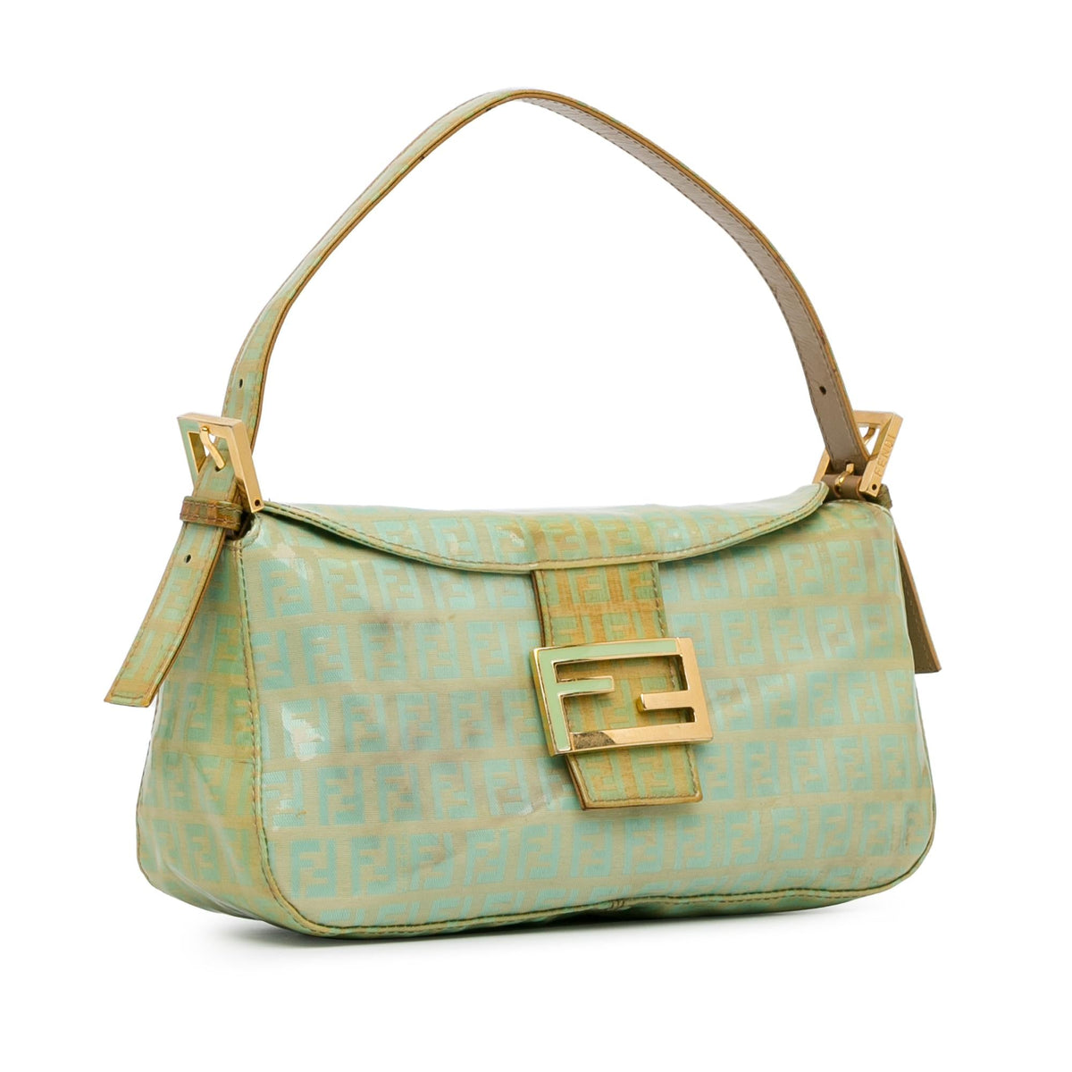 Fendi Zucchino Crystal Double Flap Shoulder Bag (SHG-OsinNf) Rovelle Bags