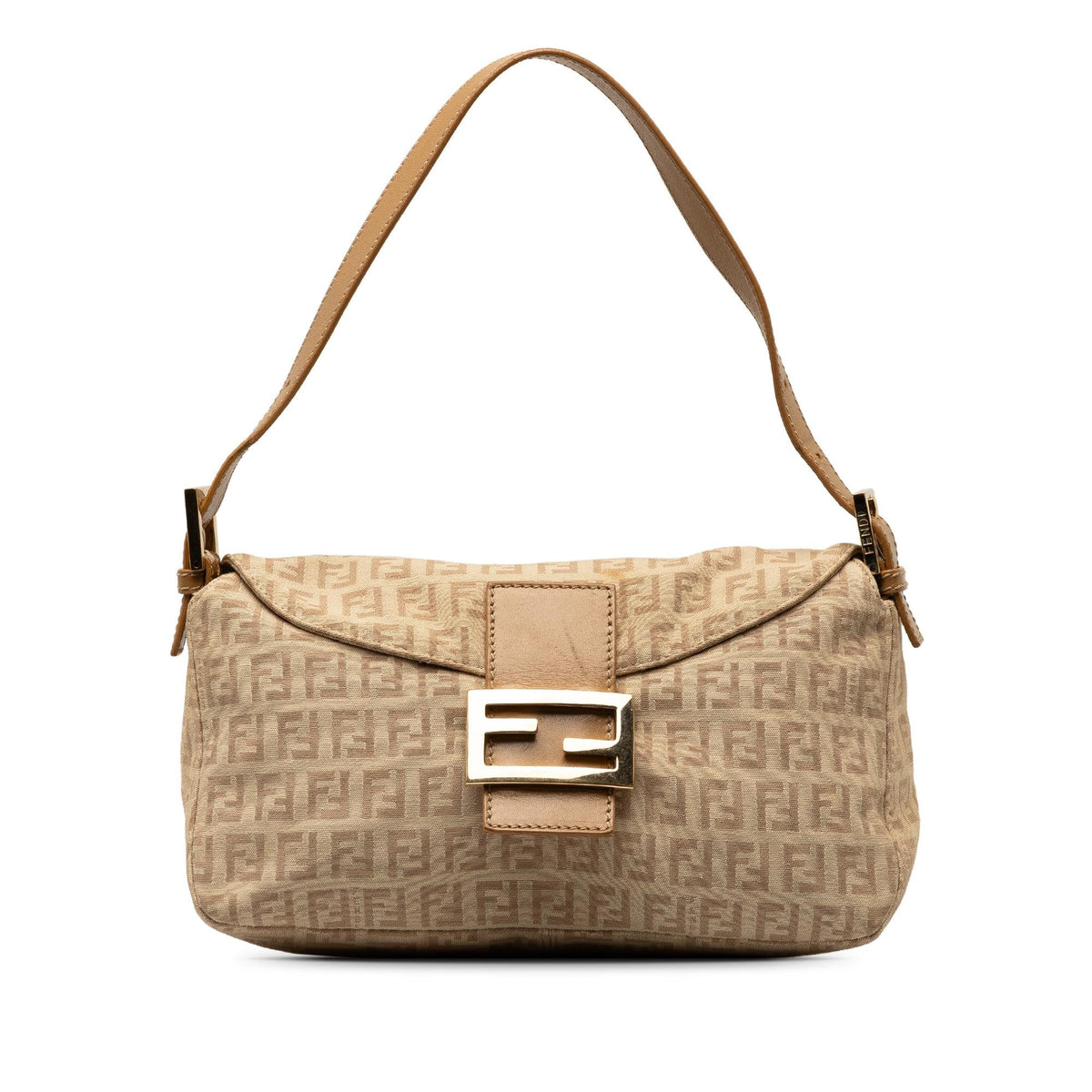 Fendi Zucchino Double Flap Baguette (SHG-v7ZGVv) Rovelle Bags