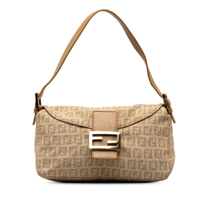 Fendi Zucchino Double Flap Baguette (SHG-v7ZGVv) Rovelle Bags
