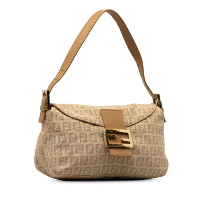 Fendi Zucchino Double Flap Baguette (SHG-v7ZGVv) Rovelle Bags