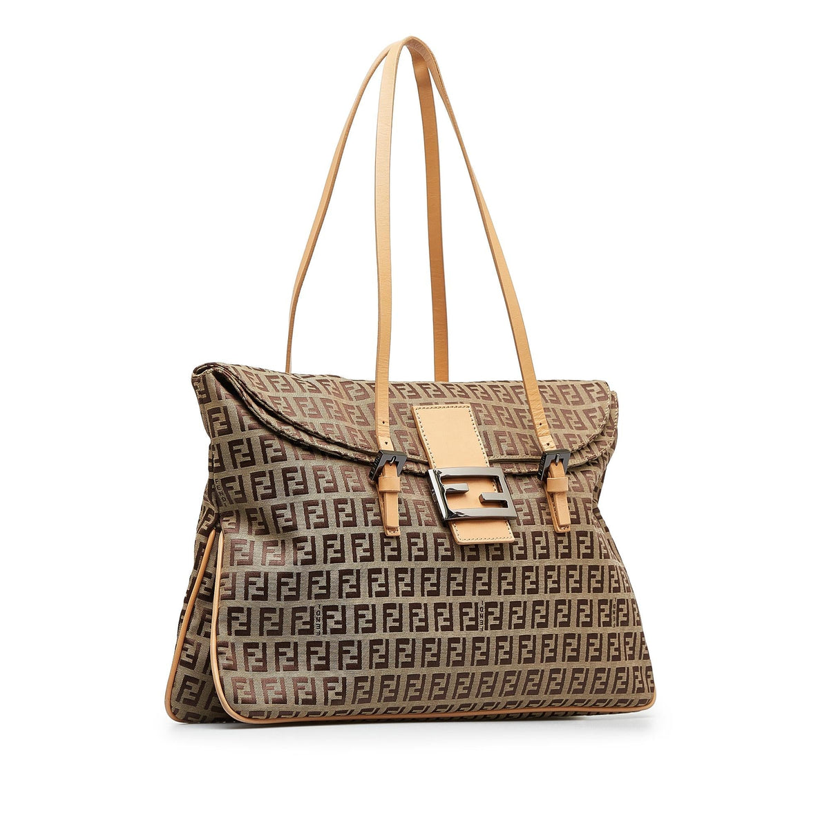 Fendi Zucchino Double Flap Tote (SHG-wgkC7B) Rovelle Bags