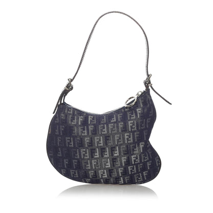 Fendi Zucchino Oyster Canvas Shoulder Bag (SHG-29702) Rovelle Bags