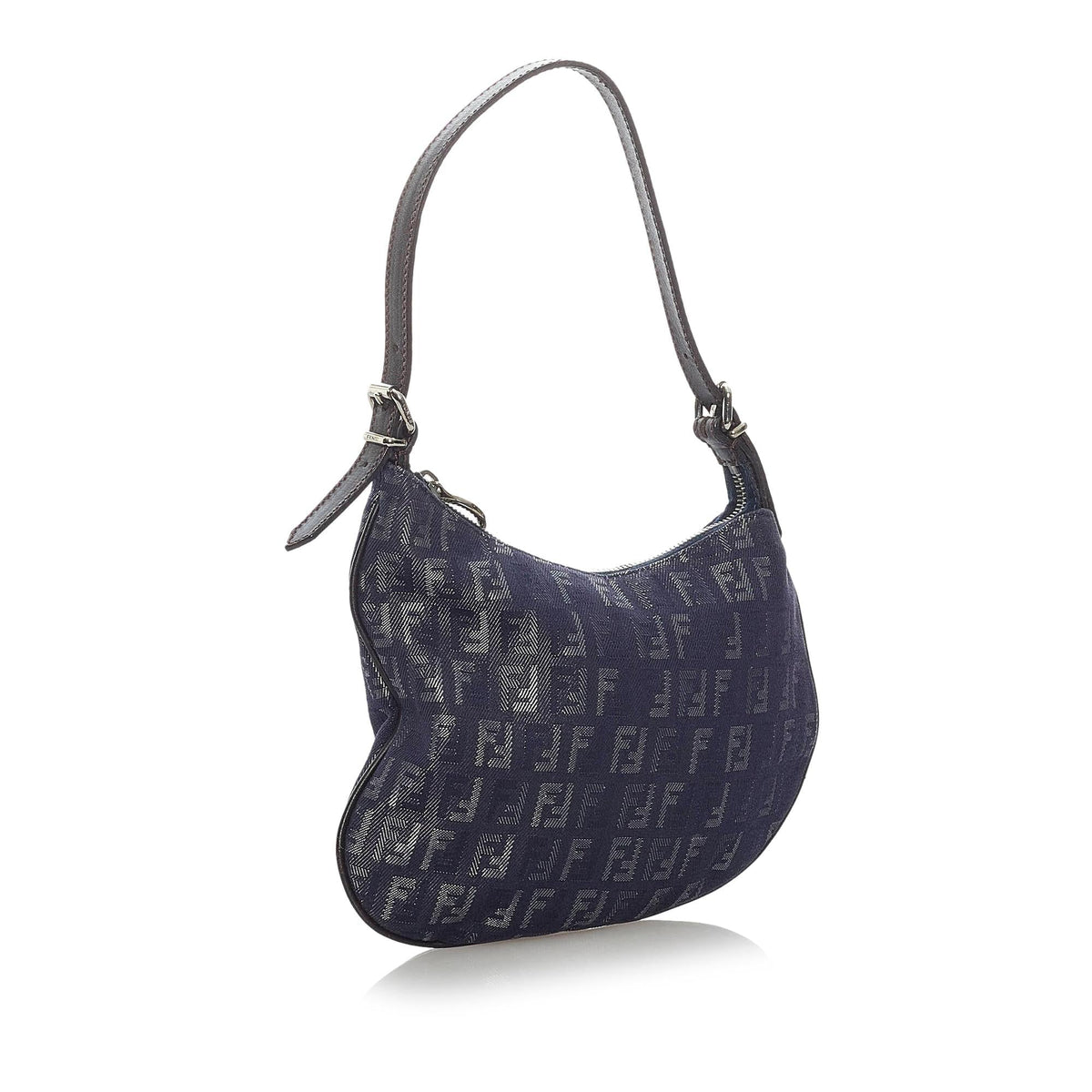 Fendi Zucchino Oyster Canvas Shoulder Bag (SHG-29702) Rovelle Bags