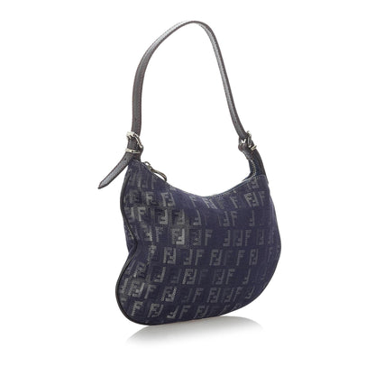 Fendi Zucchino Oyster Canvas Shoulder Bag (SHG-29702) Rovelle Bags