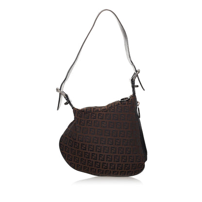 Fendi Zucchino Oyster Canvas Shoulder Bag (SHG-30243) Rovelle Bags