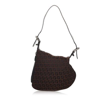 Fendi Zucchino Oyster Canvas Shoulder Bag (SHG-30243) Rovelle Bags