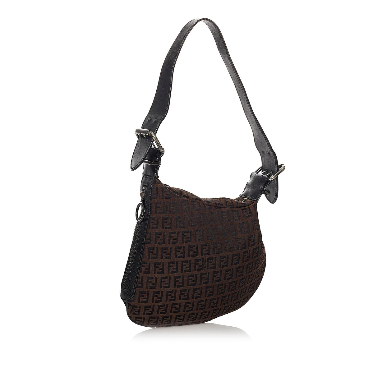 Fendi Zucchino Oyster Canvas Shoulder Bag (SHG-30243) Rovelle Bags