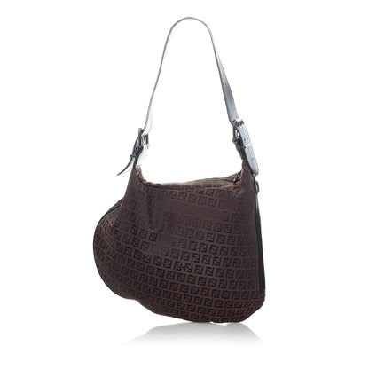 Fendi Zucchino Oyster Canvas Shoulder Bag (SHG-31334) Rovelle Bags
