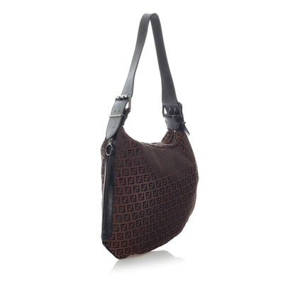 Fendi Zucchino Oyster Canvas Shoulder Bag (SHG-31334) Rovelle Bags