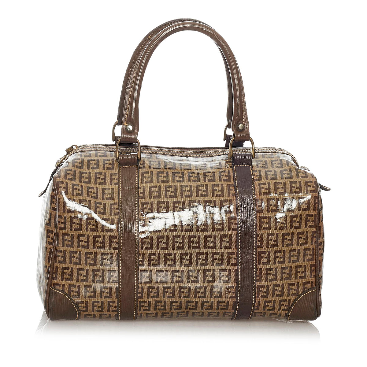 Fendi Zucchino Patent Leather Boston Bag (SHG-28254) Rovelle Bags