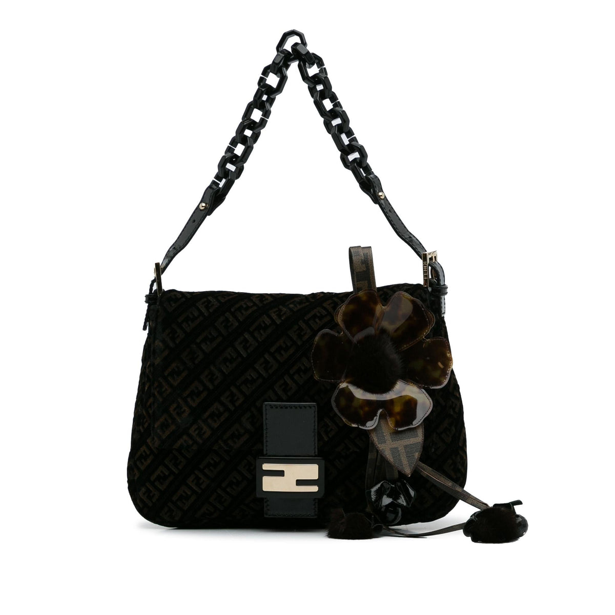 Fendi Zucchino Velvet Mamma Chain Shoulder Bag (SHG-c9W5EP) Rovelle Bags