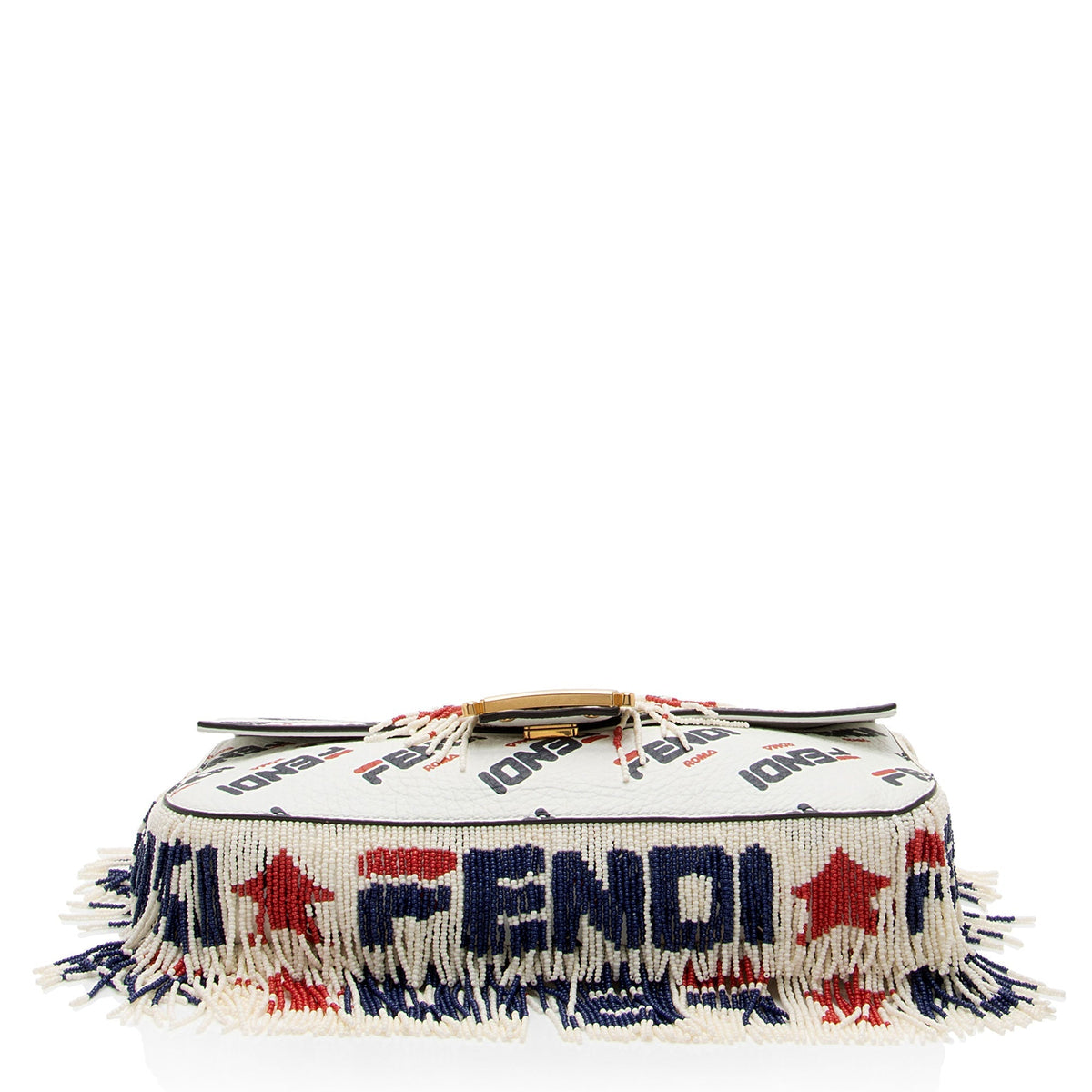 Fendi x Fila Calfskin Mania Beaded Fringe Baguette Shoulder Bag Rovelle Bags