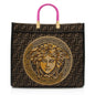 Fendi x Versace Zucca Medusa Crystal Sunshine Large Shopper Tote (SHF-Au7XmN) Rovelle Bags