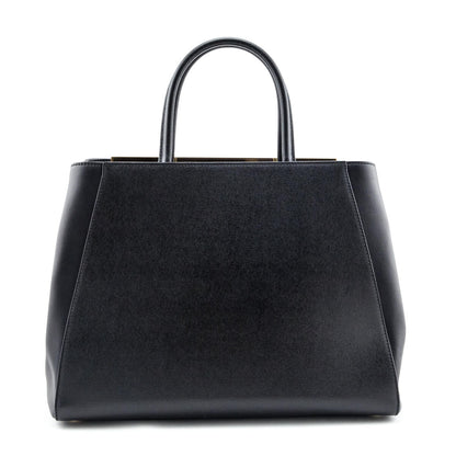 Fendi Black Vitello Elite Regular 2Jours Tote Rovelle Bags