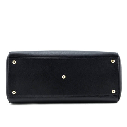 Fendi Black Vitello Elite Regular 2Jours Tote Rovelle Bags