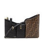 Fendi Black Vitello Grace Glazed Fabric FF 1974 3 Pocket Mini Crossbody Bag Rovelle Bags