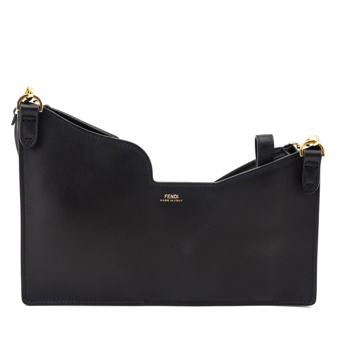 Fendi Black Vitello Grace Glazed Fabric FF 1974 3 Pocket Mini Crossbody Bag Rovelle Bags