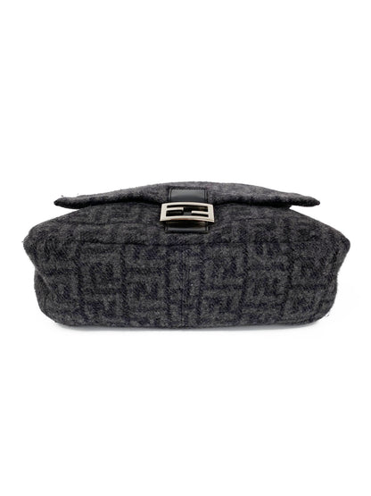 Fendi Black Wool Baguette Bag Rovelle Bags