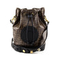 Fendi Black & Glazed Fabric FF 1974 Stamp Patch Small Mon Tresor Bucket Bag Rovelle Bags