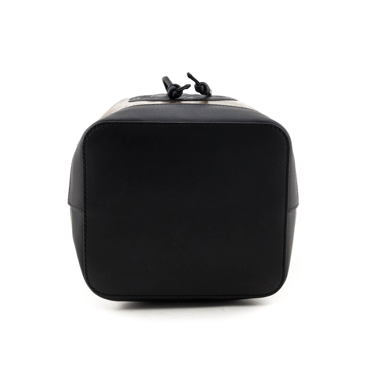 Fendi Black & Glazed Fabric FF 1974 Stamp Patch Small Mon Tresor Bucket Bag Rovelle Bags