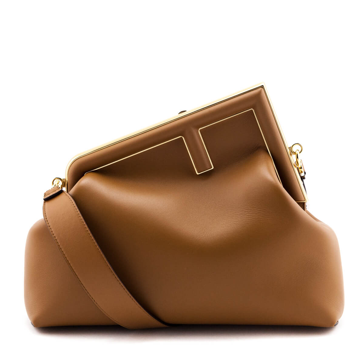 Fendi Brown Nappa Medium Fendi First Rovelle Bags