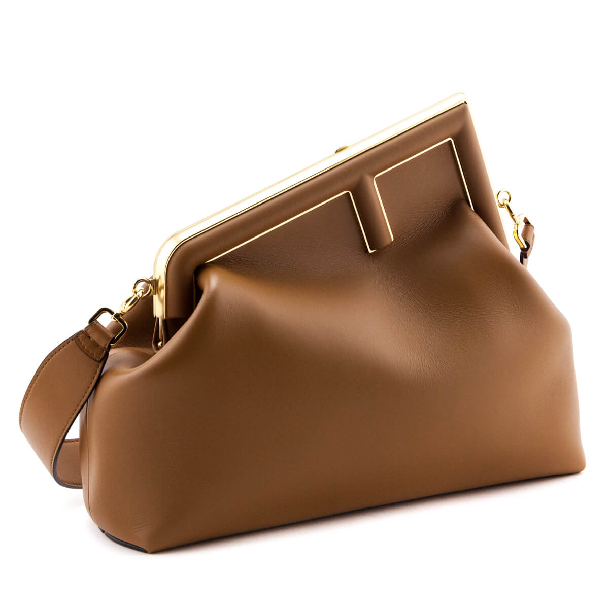 Fendi Brown Nappa Medium Fendi First Rovelle Bags