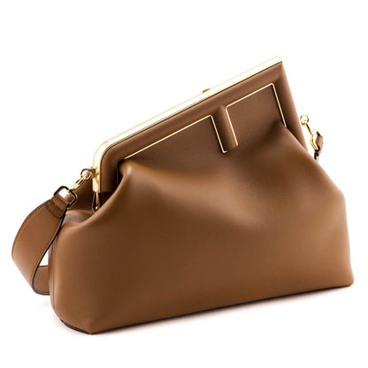 Fendi Brown Nappa Medium Fendi First Rovelle Bags